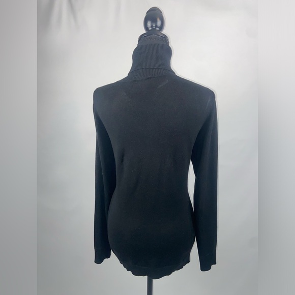 Turtleneck Sweater Colorblock The Limited Medium Longsleeve black and tan - Picture 7 of 12